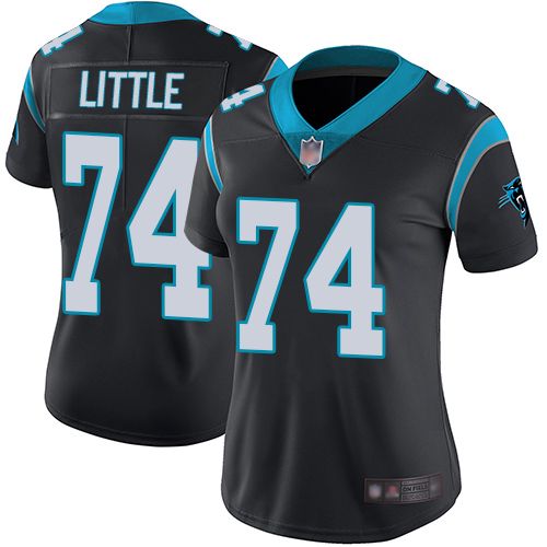 Carolina Panthers Limited Black Women Greg Little Home Jersey NFL Football #74 Vapor Untouchable